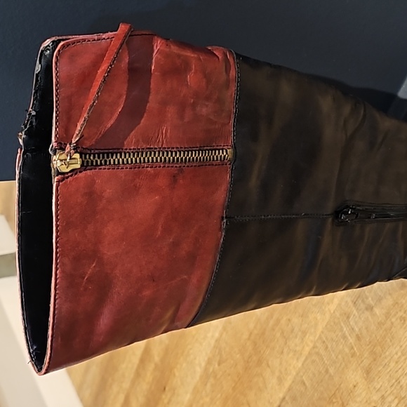 Dune 2 tone leather knee high boots - Picture 2 of 7